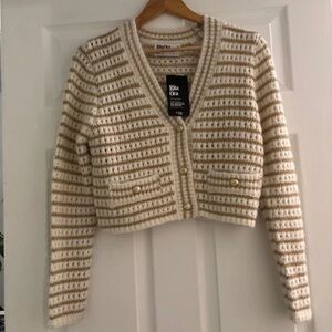 Primark Beige and Cream Striped Cardigan
